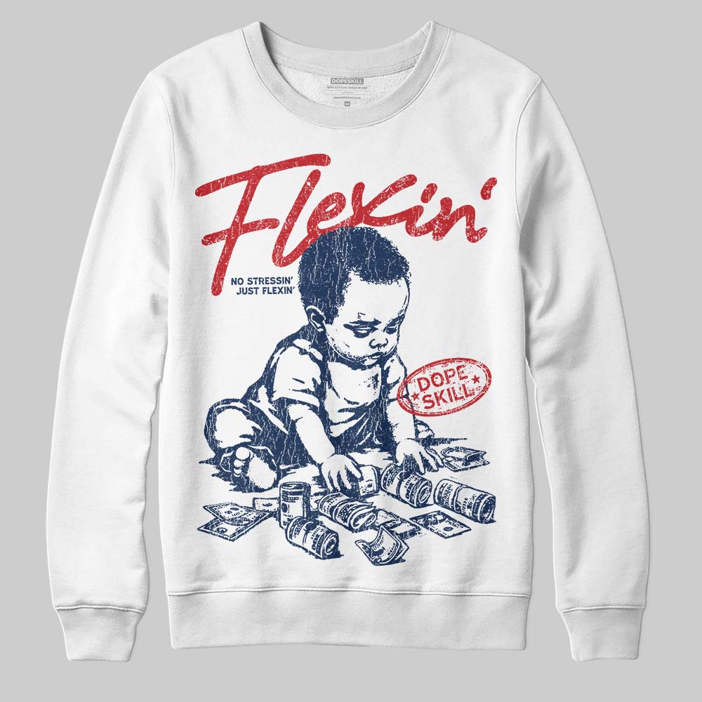 Summit White Navy 4s superstreetwear Sweatshirt Flexin' Graphic