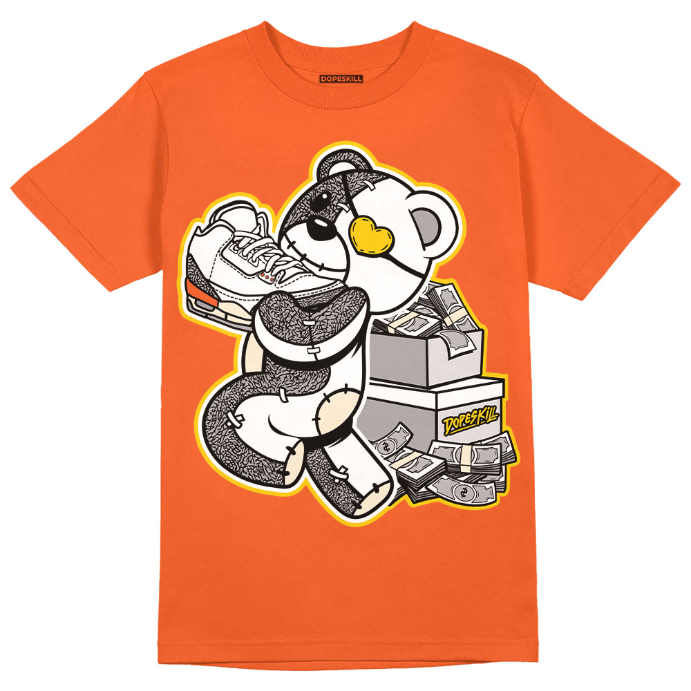 Georgia Peach 3s superstreetwear Orange T-shirt Bear Steals Sneaker Graphic