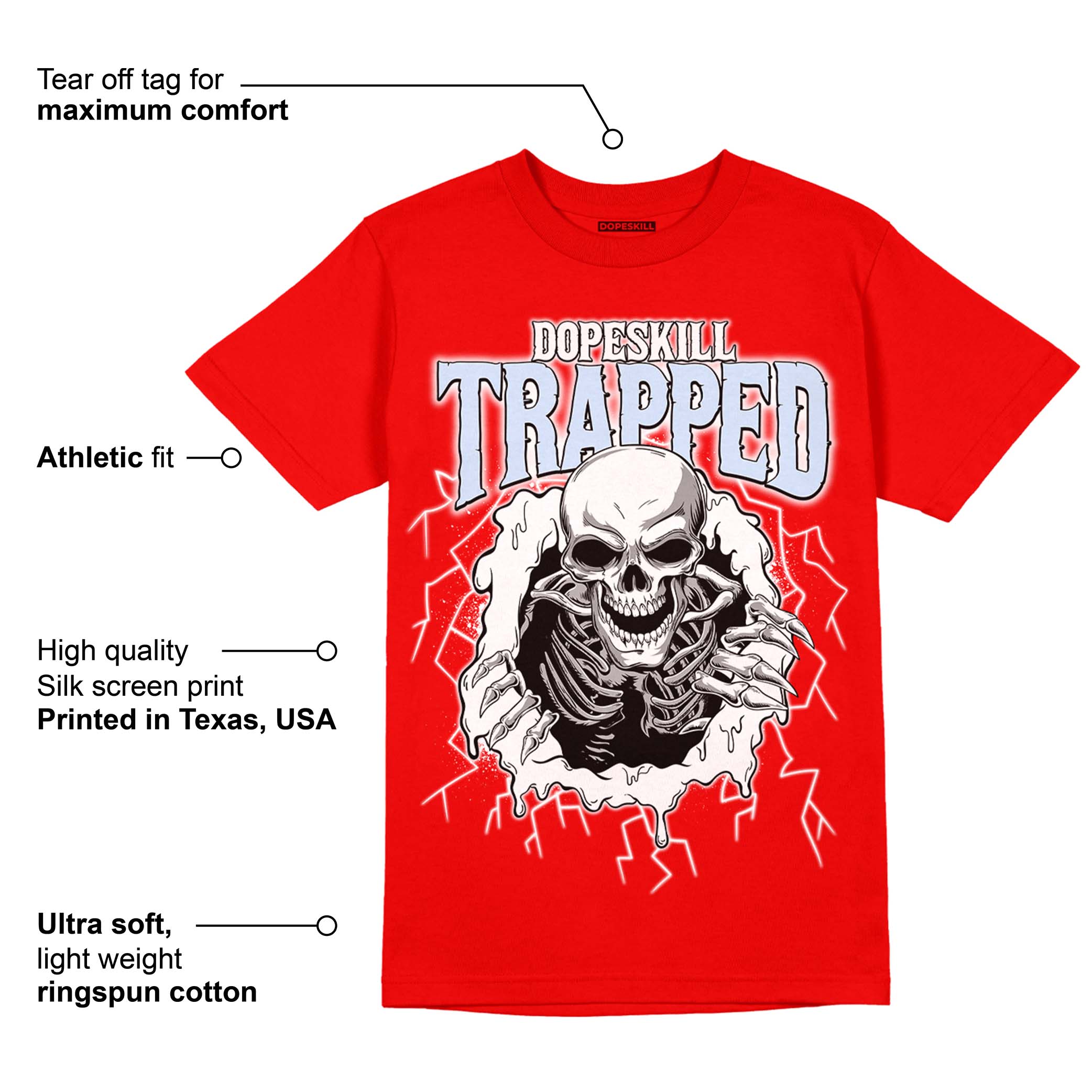 Cherry 11s superstreetwear Varsity Red T-shirt Trapped Halloween Graphic