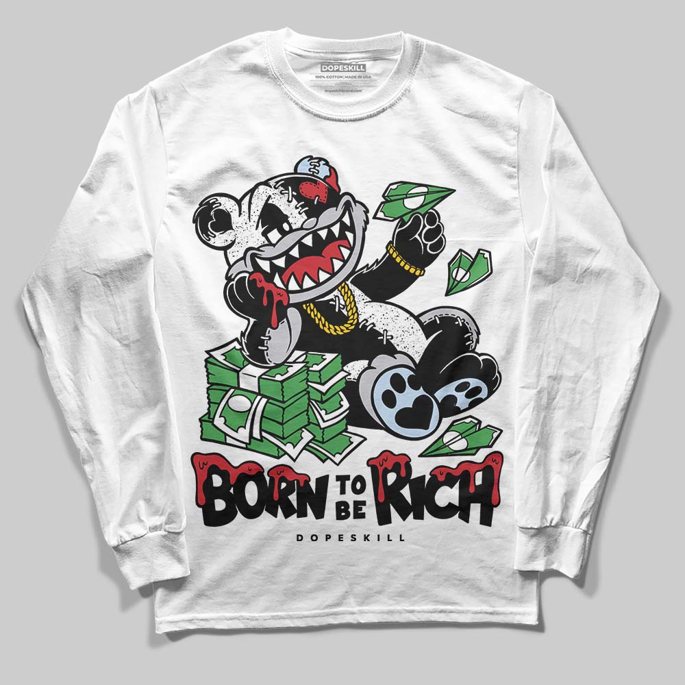 Black Metallic Reimagined 5s superstreetwear Long Sleeve T-Shirt Born To Be Rich Graphic
