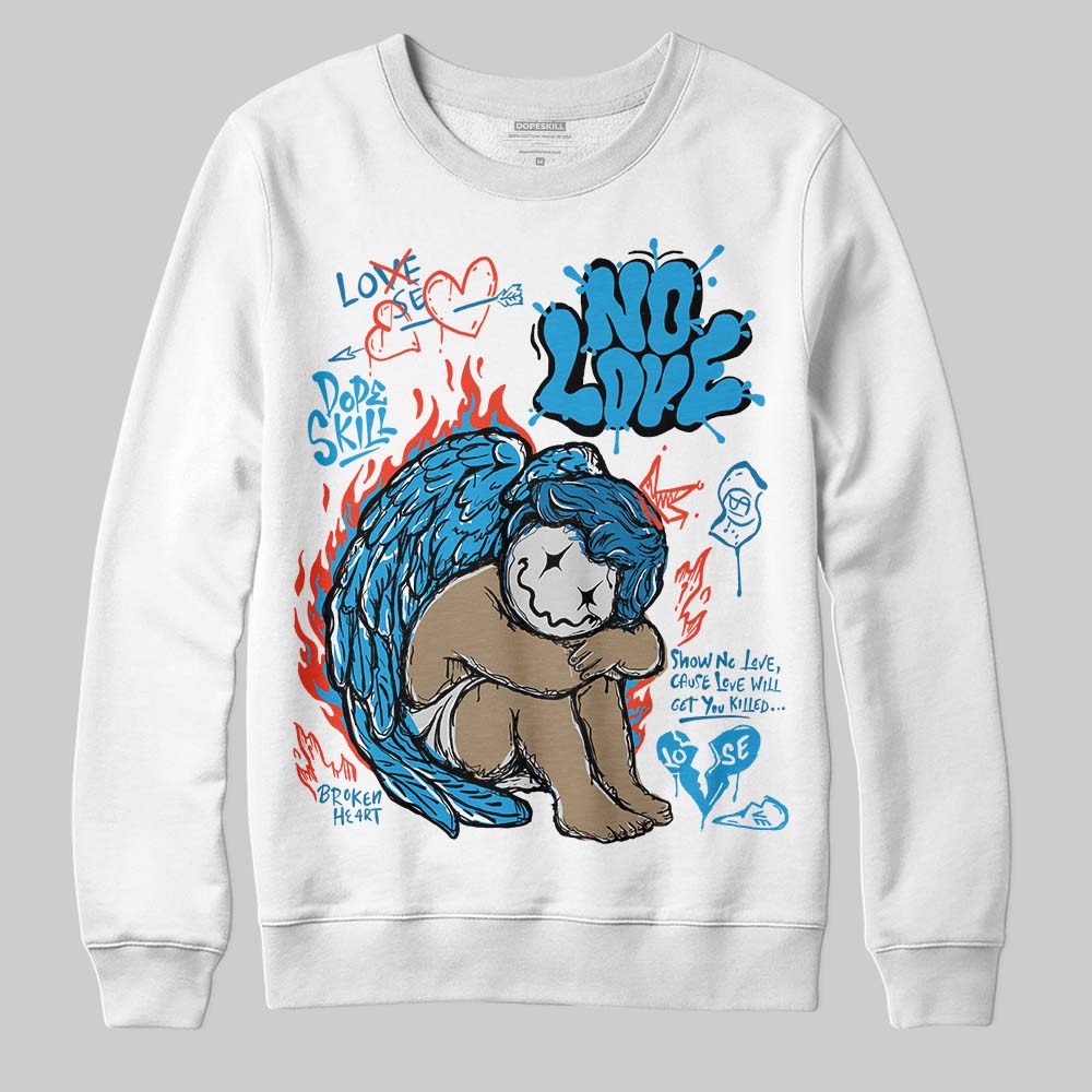 Military Blue 4s superstreetwear Sweatshirt No Love Graphic