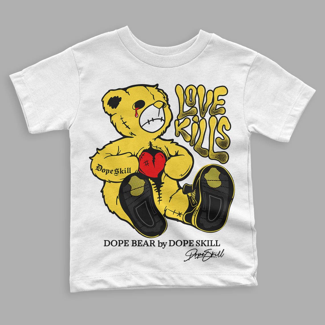 Black Tour Yellow AJ 4 Thunder superstreetwear Toddler Kids T-shirt Love Kills Graphic