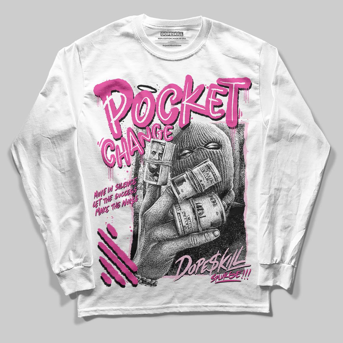 Pink Collection superstreetwear Long Sleeve T-Shirt Pocket Change Graphic