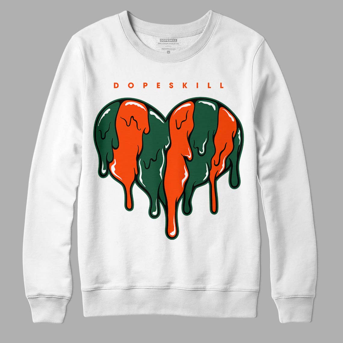 Dunk Low Team Dark Green Orange superstreetwear Sweatshirt Slime Drip Heart Graphic