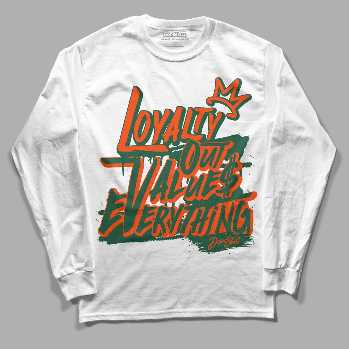Dunk Low Team Dark Green Orange superstreetwear Long Sleeve T-Shirt LOVE Graphic