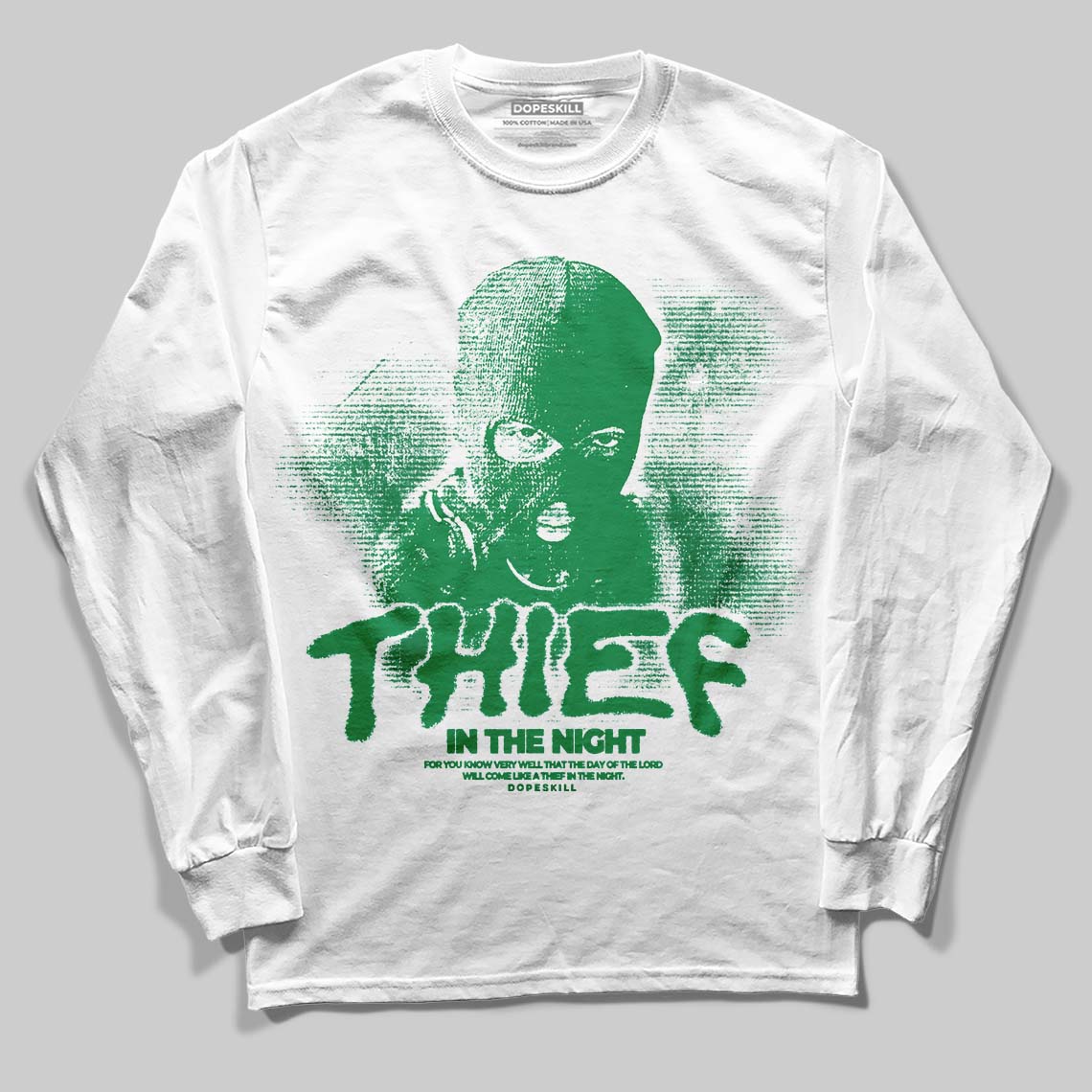 Green Collection superstreetwear Long Sleeve T-Shirt Thief In The Night Graphic