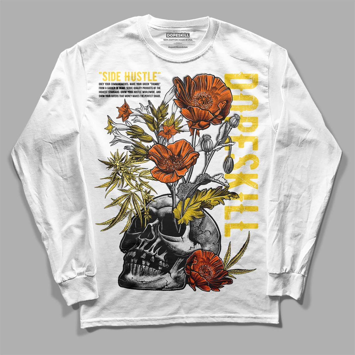 Black Tour Yellow AJ 4 Thunder DopeSkill Long Sleeve T-Shirt Side Hustle Graphic
