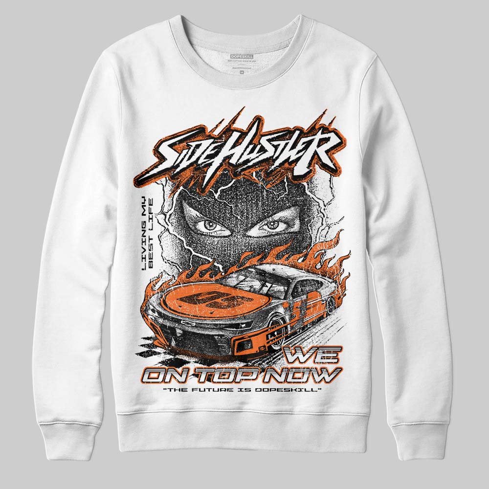Orange Black White superstreetwear Sweatshirt New Side Hustler Graphic