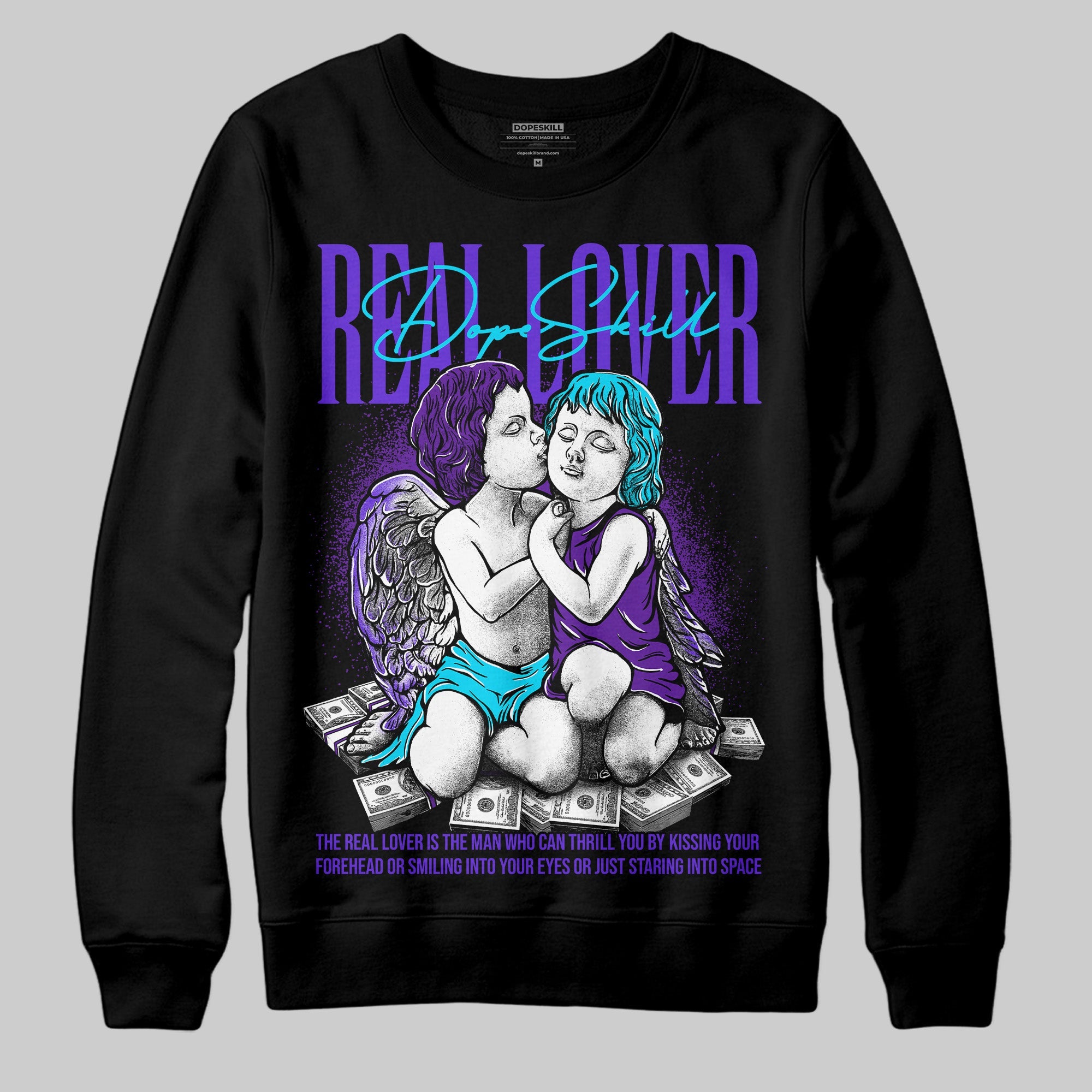 Aqua 6s superstreetwear Sweatshirt Real Lover Graphic