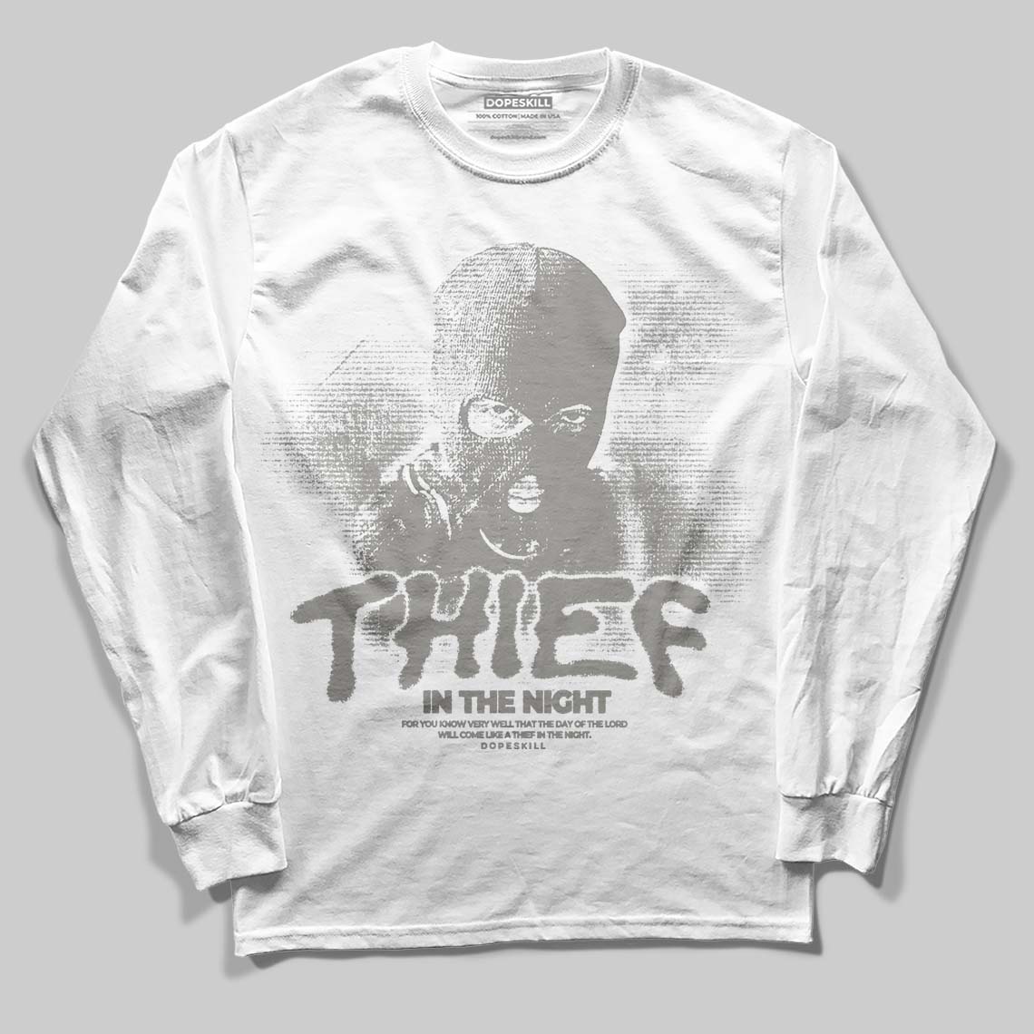 Cool Grey 9s superstreetwear Long Sleeve T-Shirt Thief In The Night Graphic