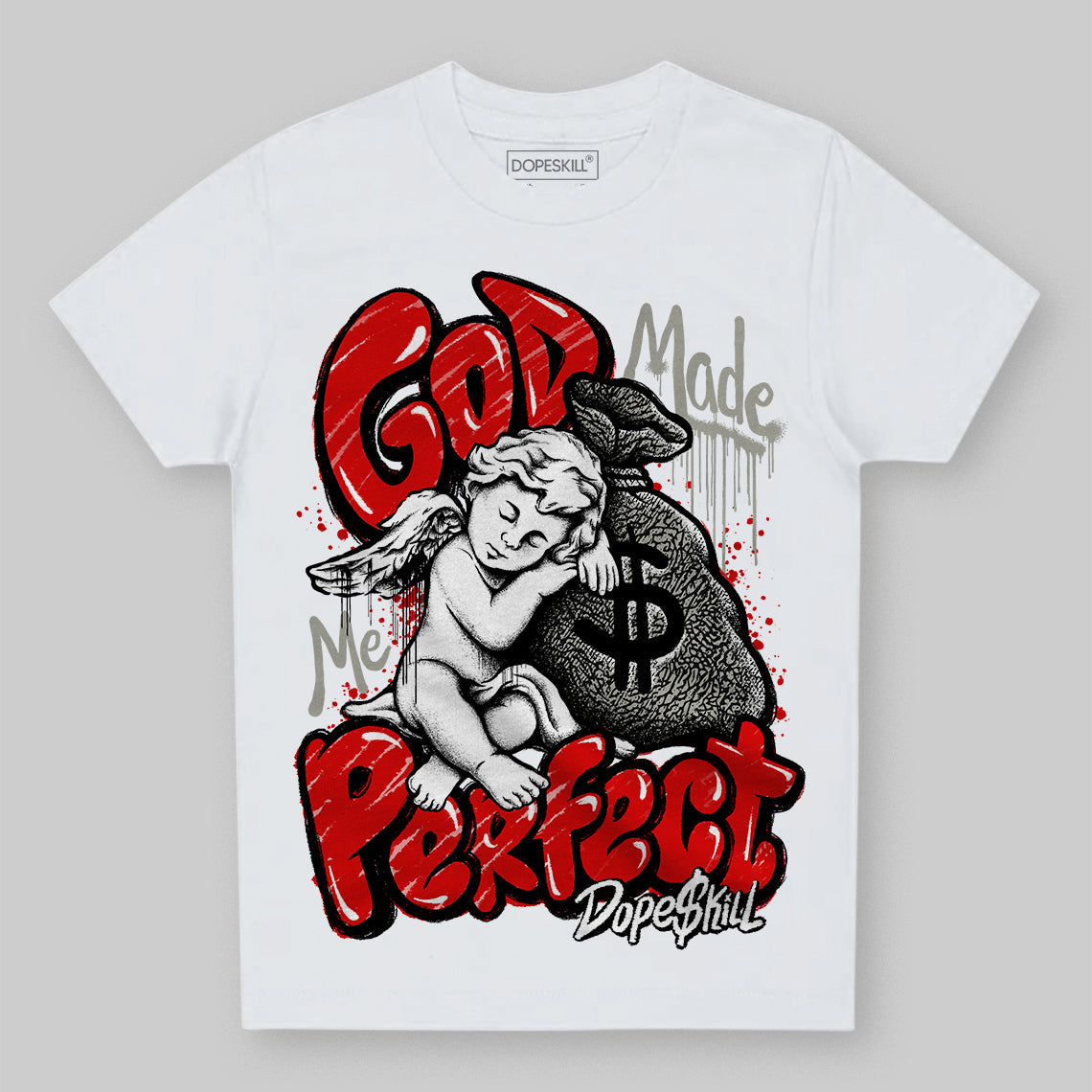 Fire Red 3s superstreetwear Toddler Kids T-shirt God Made Me Perfect Graphic