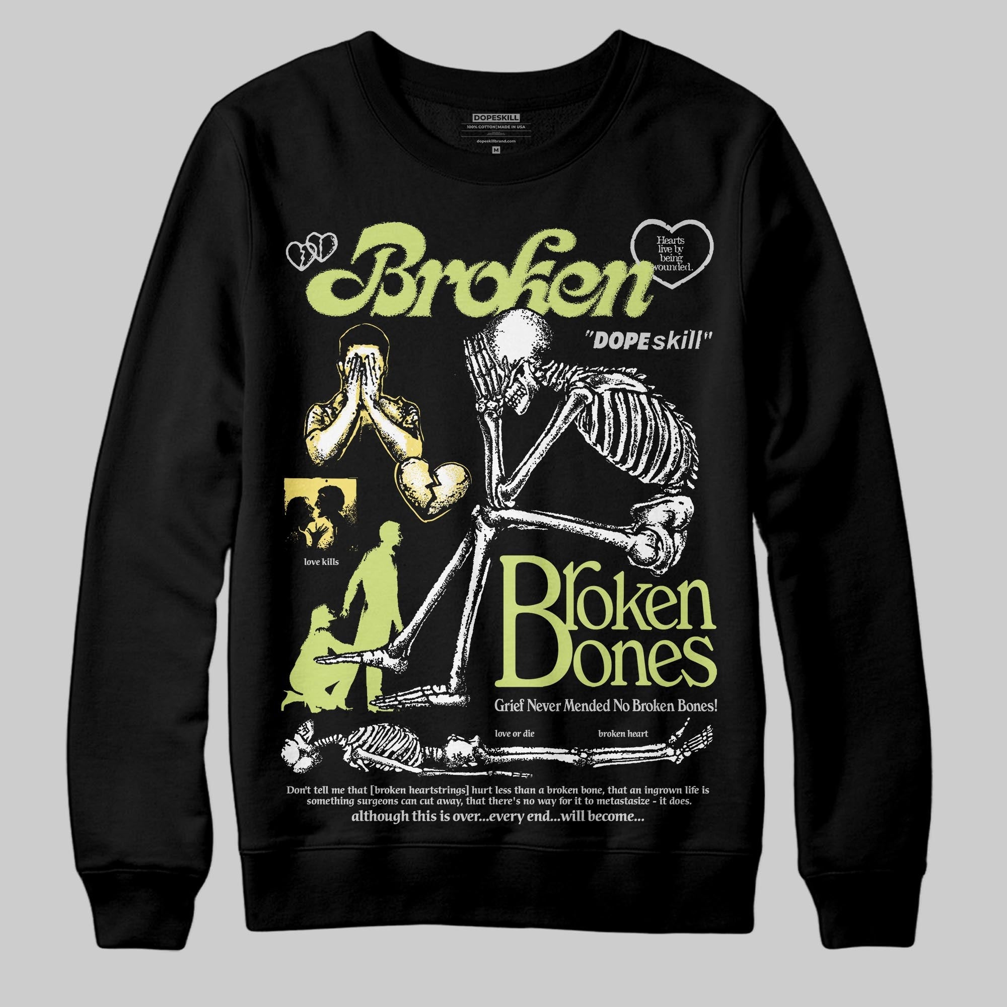 Light Lemon Twist 4s superstreetwear Sweatshirt Broken Bones Graphic