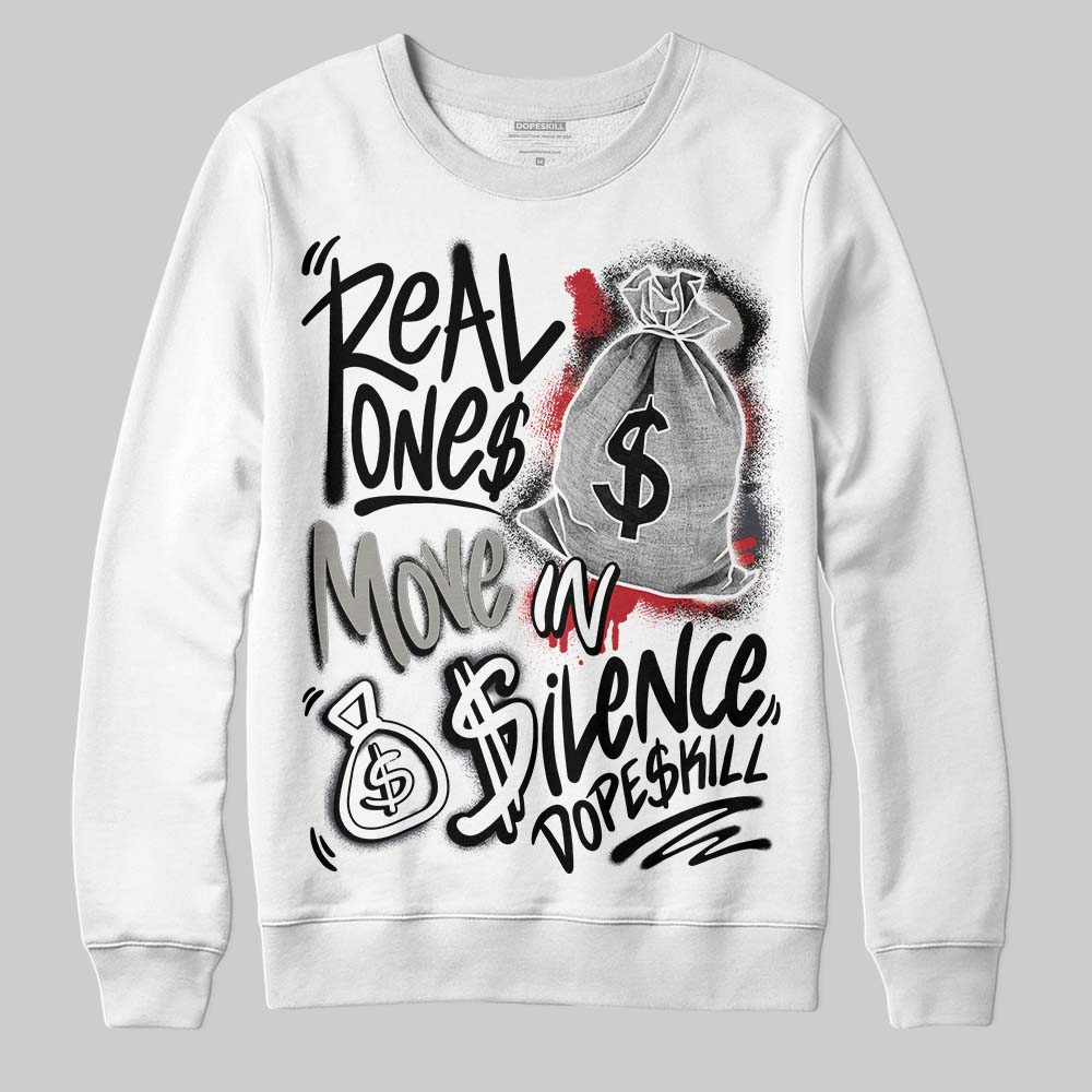 Black Cat 3s superstreetwear Sweatshirt Real Ones Move In Silence Graphic