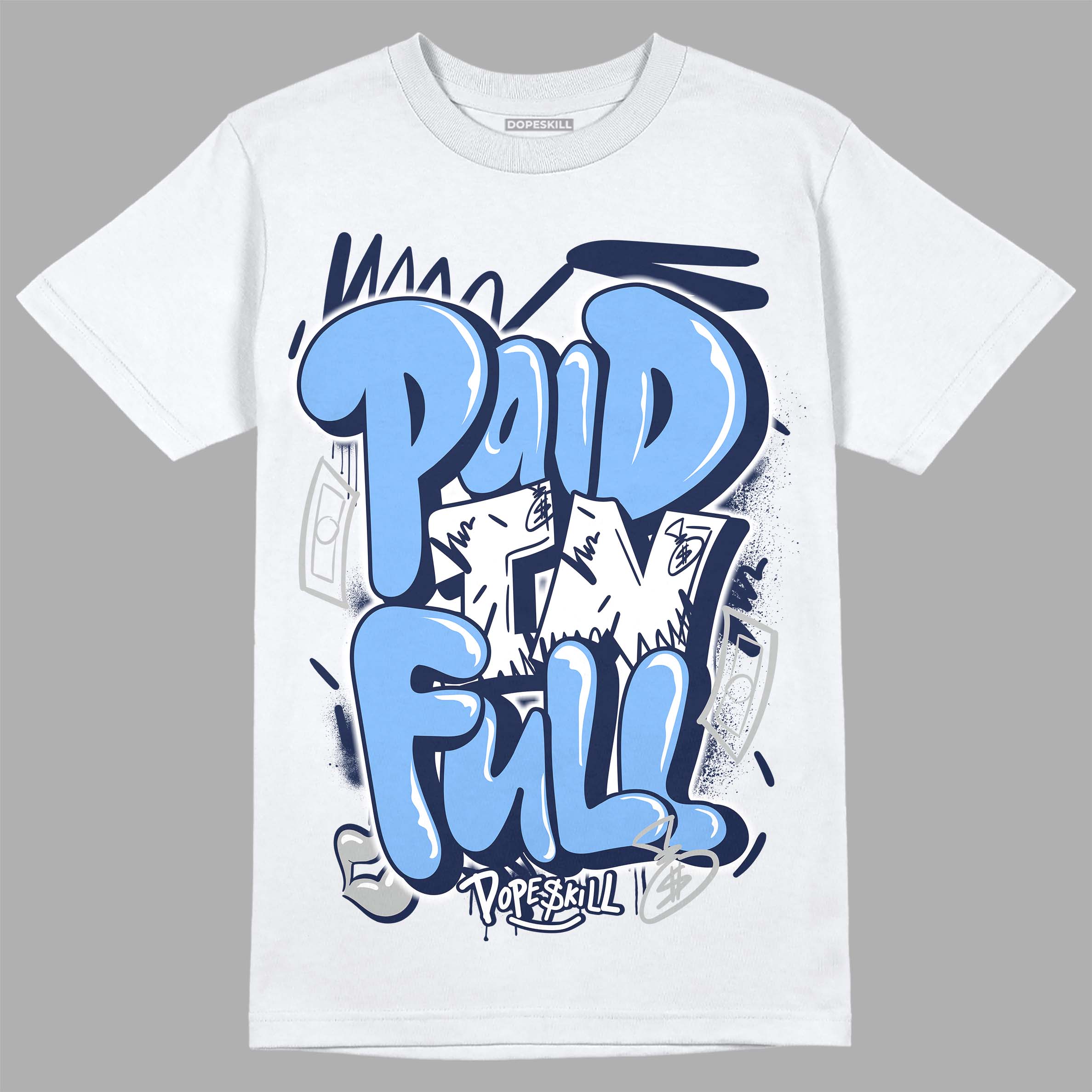 Midnight Navy 5s superstreetwear T-Shirt New Paid In Full Graphic