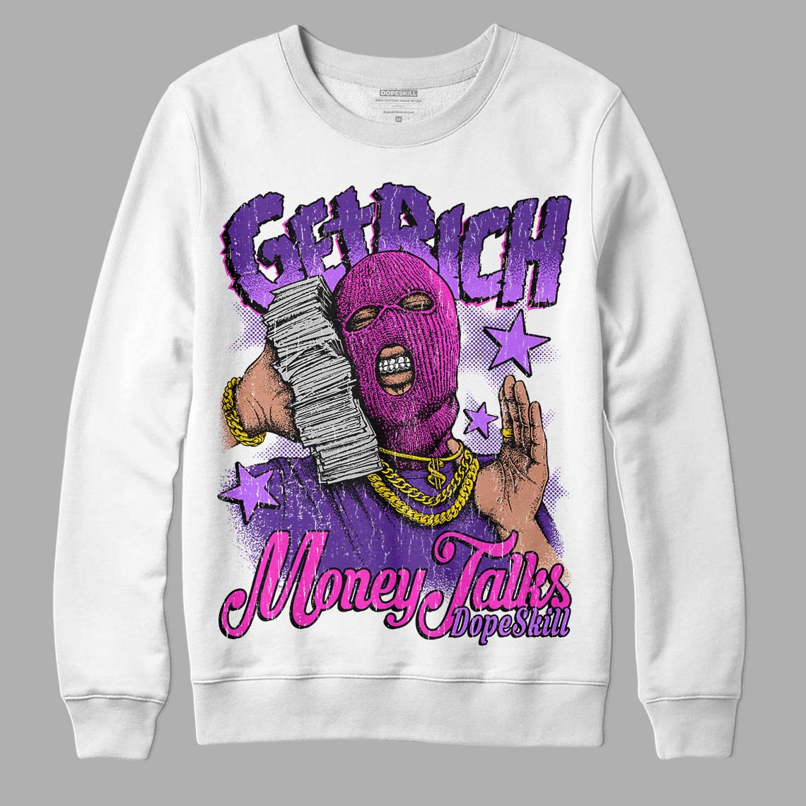 PURPLE Collection superstreetwear Sweatshirt Get Rich Graphic