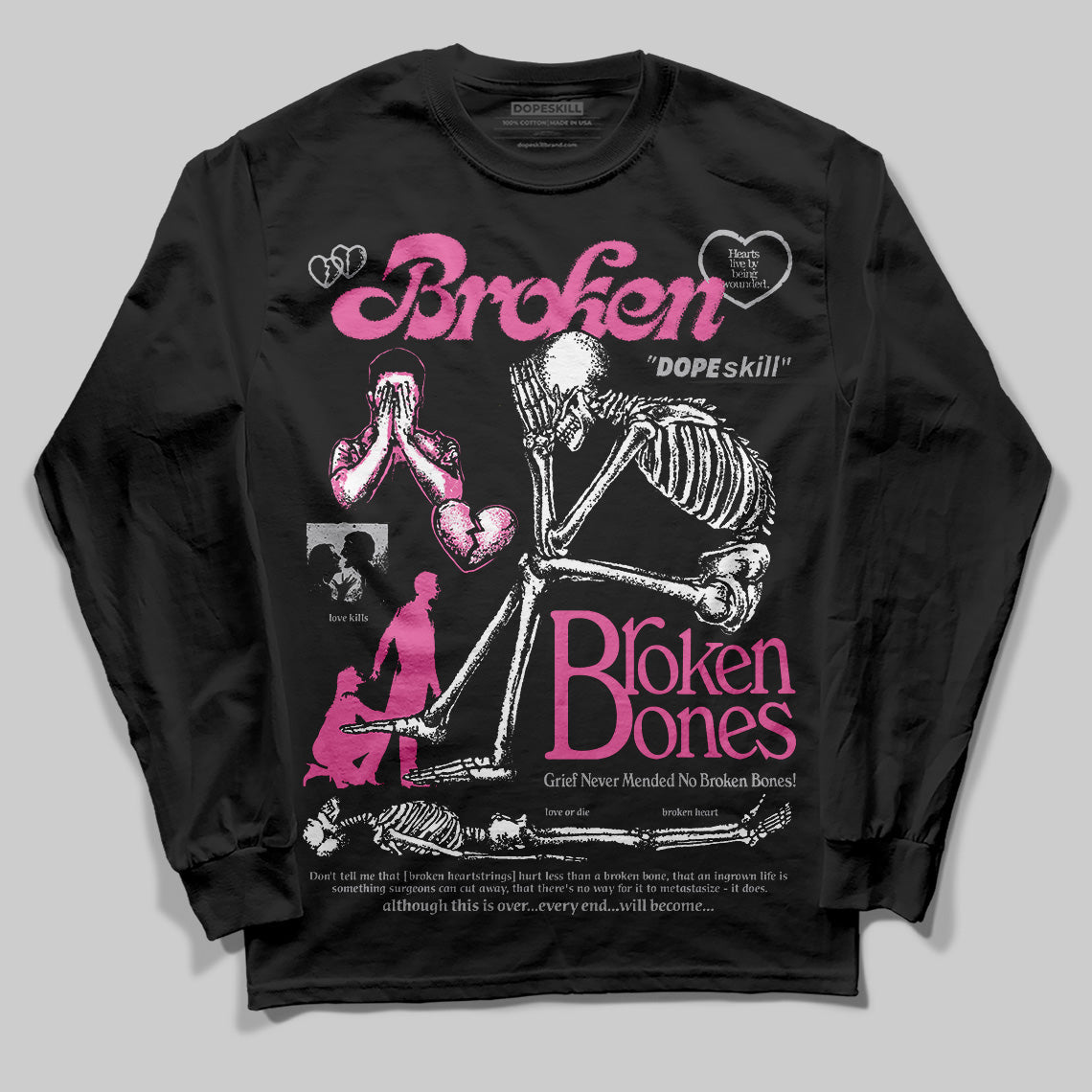 Kayano 14 Cream Sweet Pink superstreetwear Long Sleeve T-Shirt Broken Bones Graphic