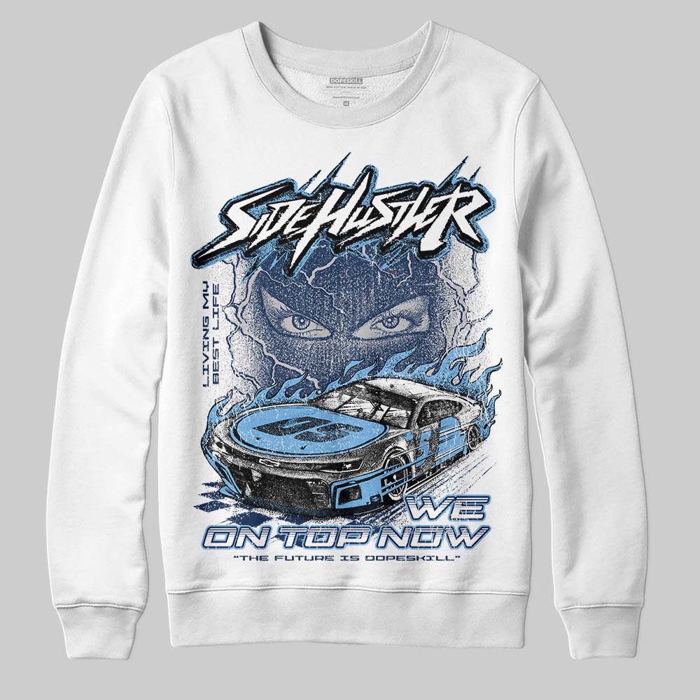 Summit White Navy 4s superstreetwear Sweatshirt New Side Hustler Graphic