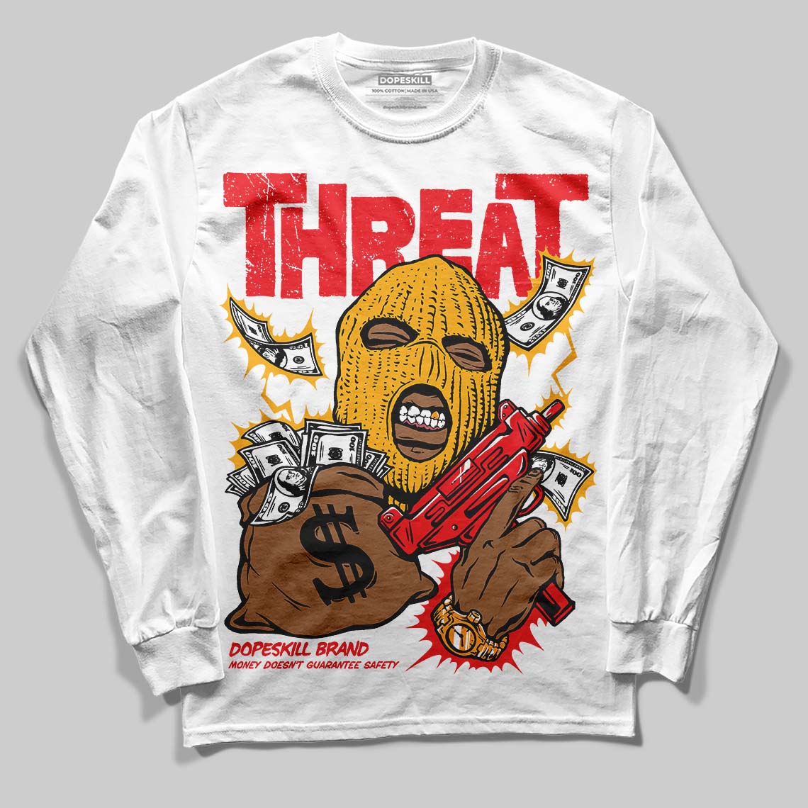 Red Collection superstreetwear Long Sleeve T-Shirt Under Threat Graphic