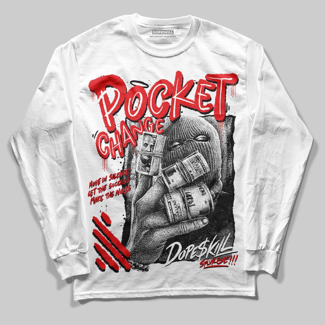 Dunk Panda White Black superstreetwear Long Sleeve T-Shirt Pocket Change Graphic