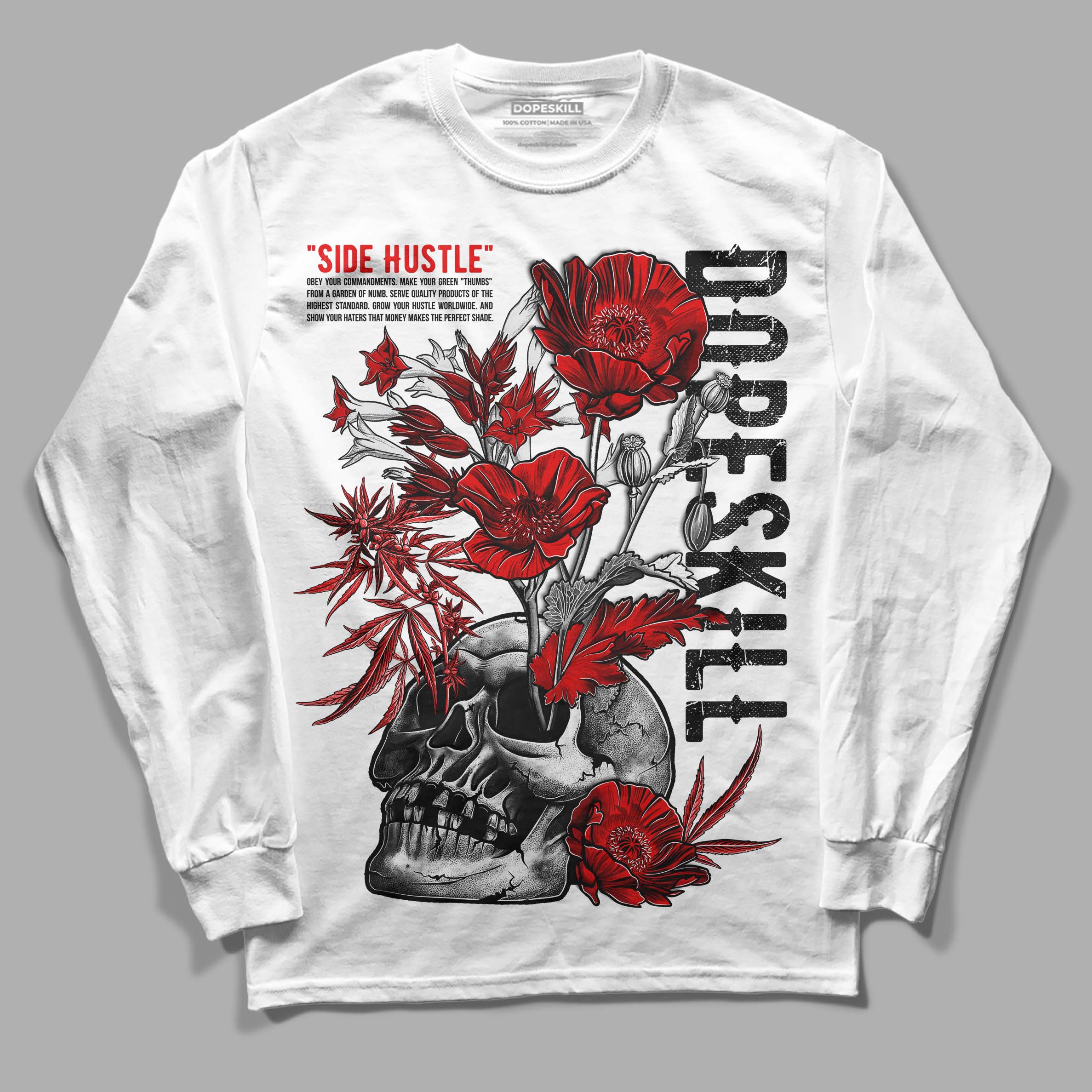 Red Cement 4S superstreetwear Long Sleeve T-Shirt Side Hustle Graphic