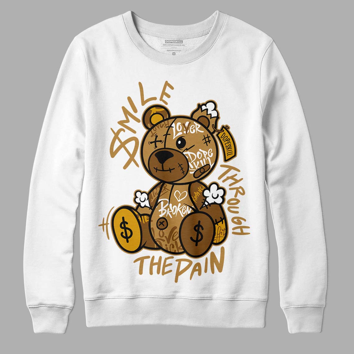 Wheat 13s superstreetwear Sweatshirt Smile Through The Pain Graphic