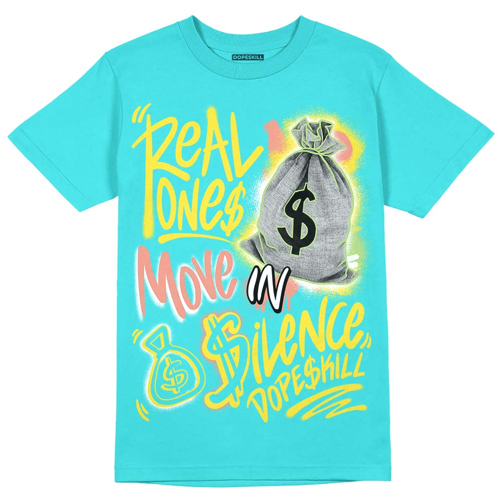 Cyan Burst 9060 superstreetwear Virtual Blue T-Shirt Real Ones Move In Silence Graphic