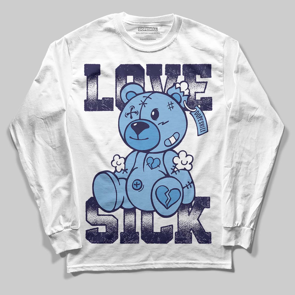 University Blue Collection superstreetwear Long Sleeve T-Shirt Love Sick Graphic