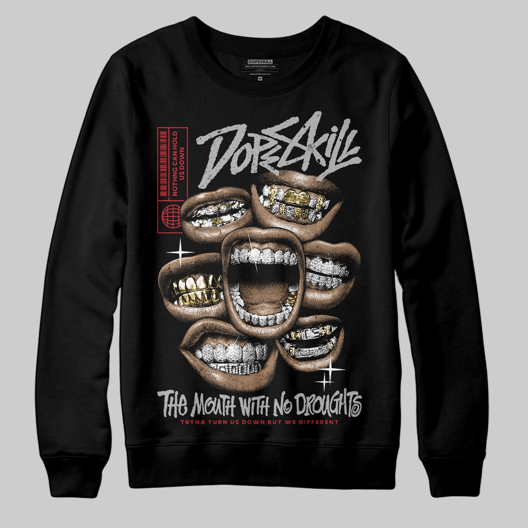 Black Cement 3s superstreetwear Sweatshirt The Mouth With No Droughts Graphic