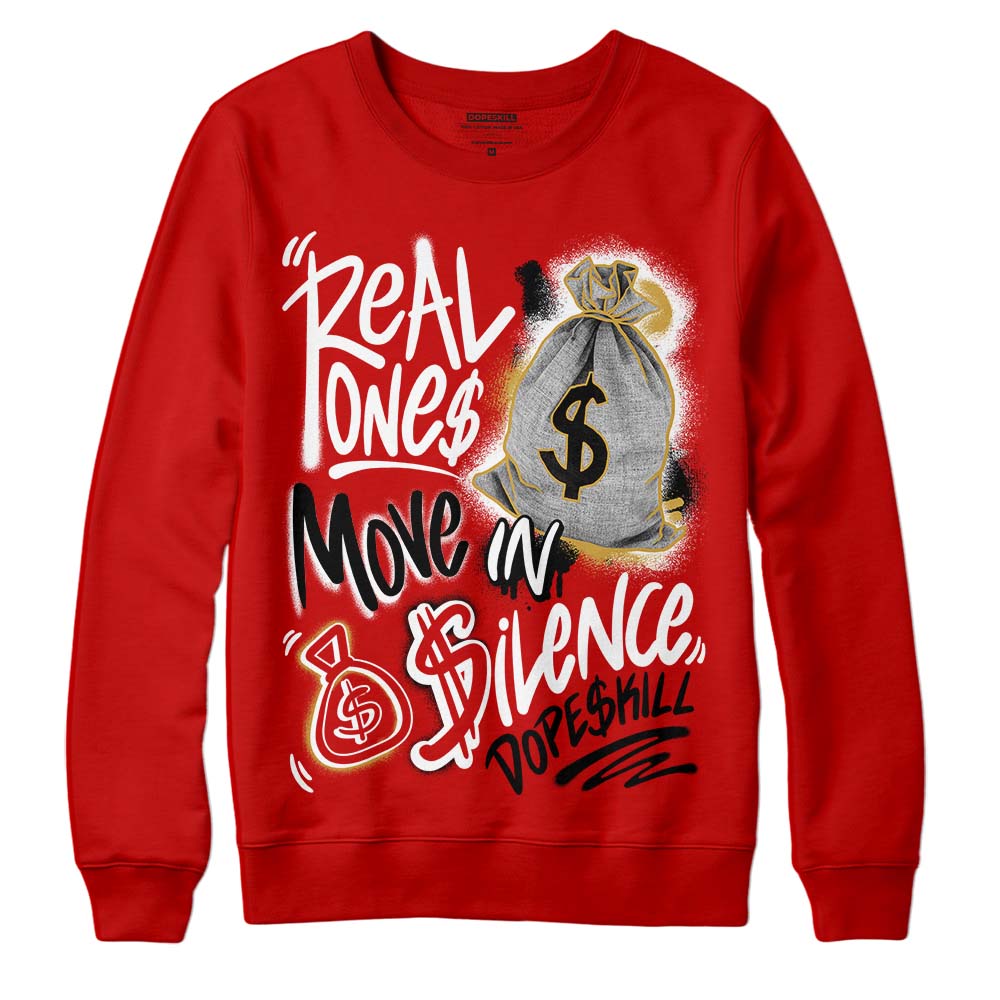 Red Collection superstreetwear Red Sweatshirt Real Ones Move In Silence Graphic