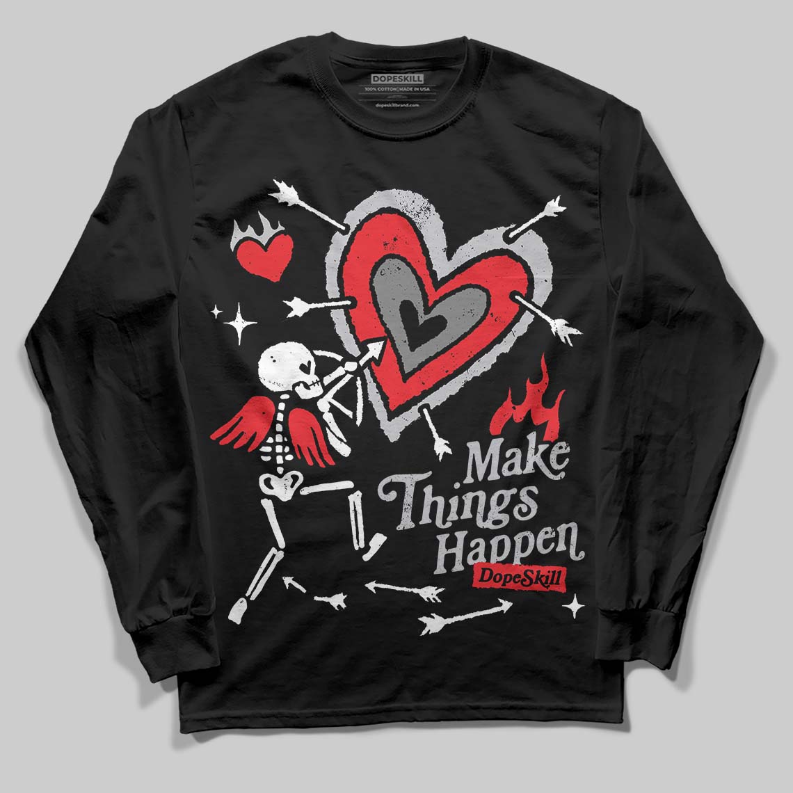 Grey Collection superstreetwear Long Sleeve T-Shirt Make Things Happen Graphic