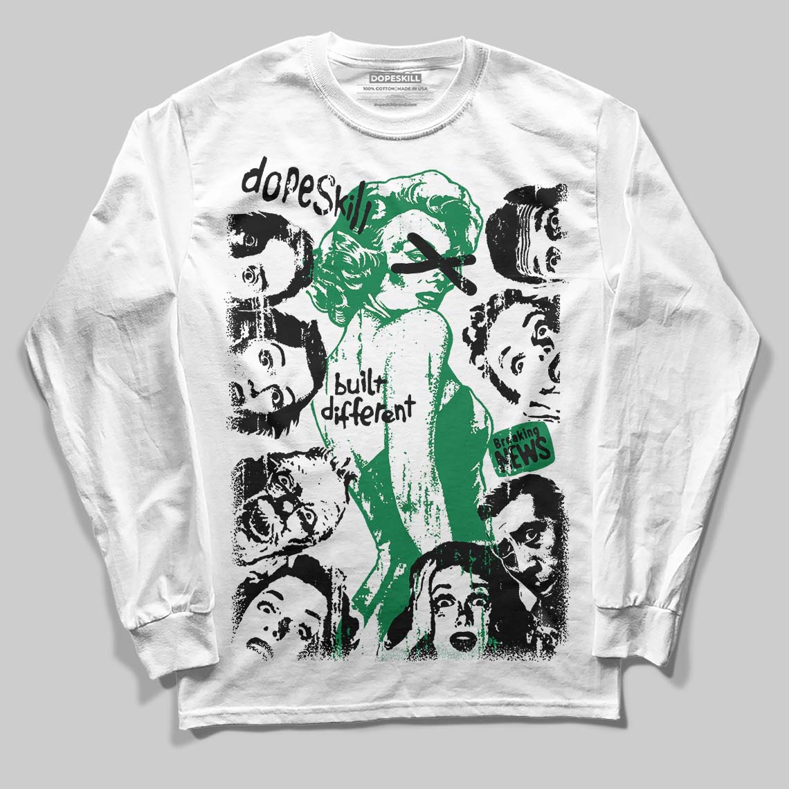 Green Collection superstreetwear Long Sleeve T-Shirt Built Different Graphic