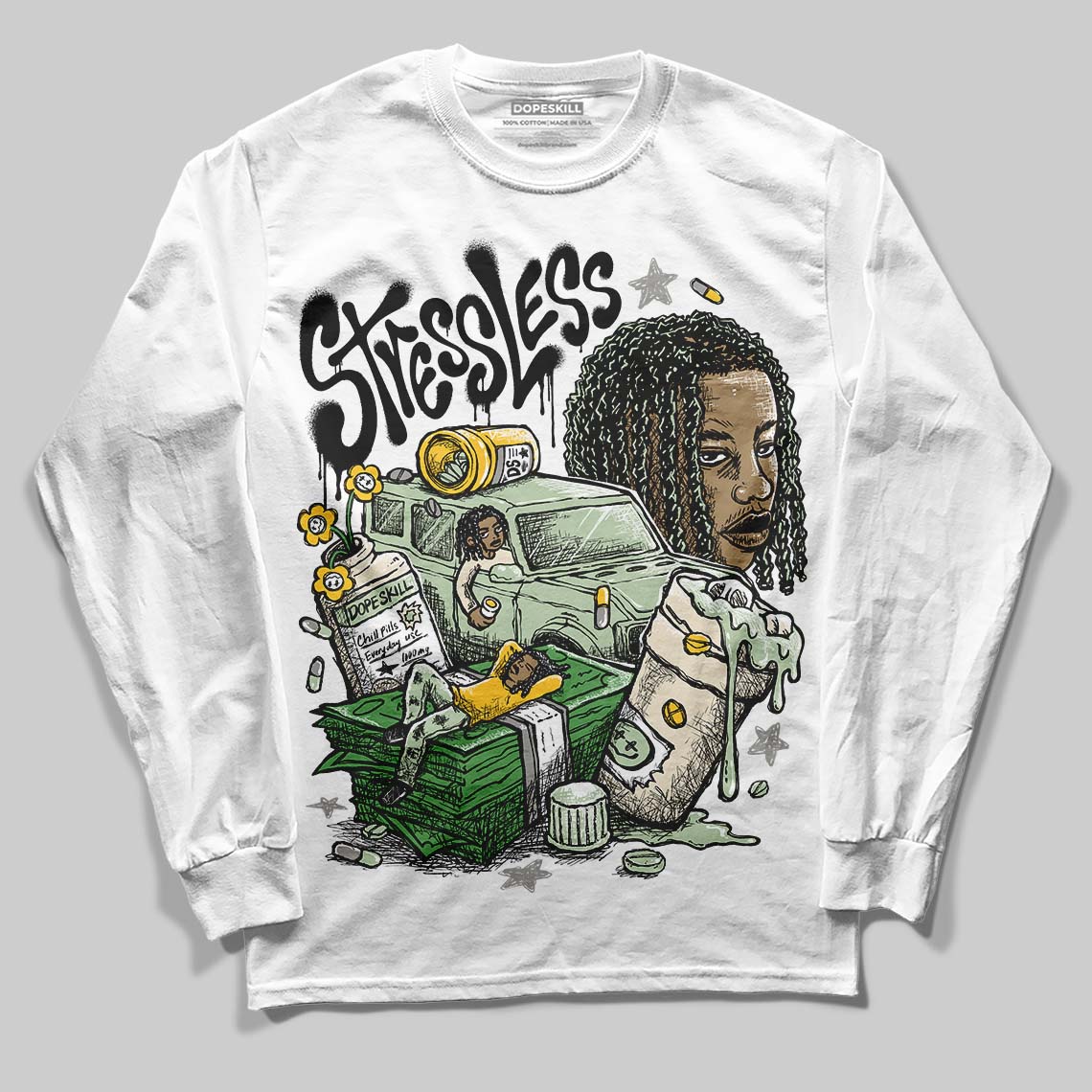 Seafoam 4s 2025 superstreetwear Long Sleeve T-Shirt Stressless Graphic