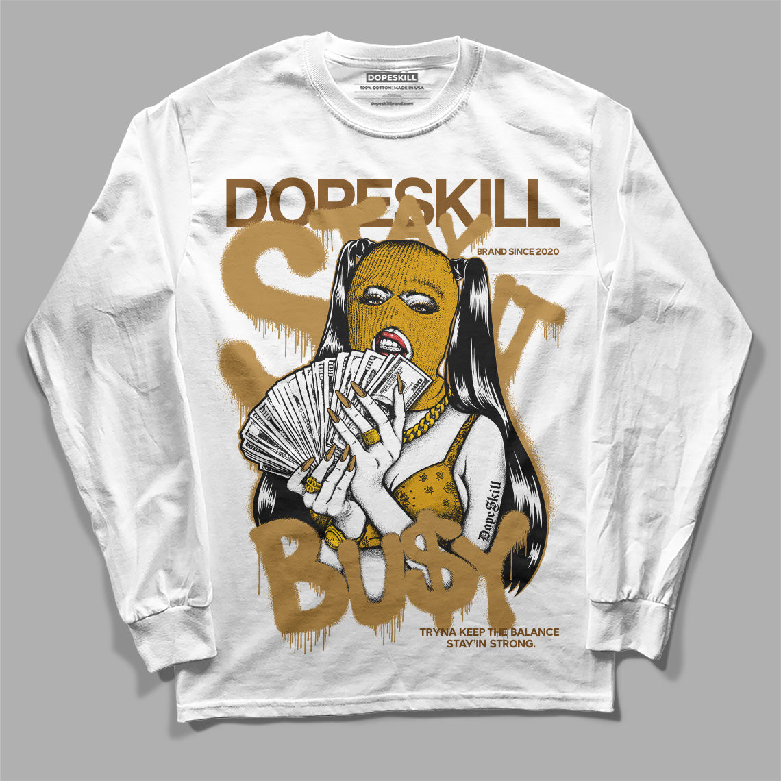 Wheat 13s superstreetwear Long Sleeve T-Shirt Stay It Busy Graphic