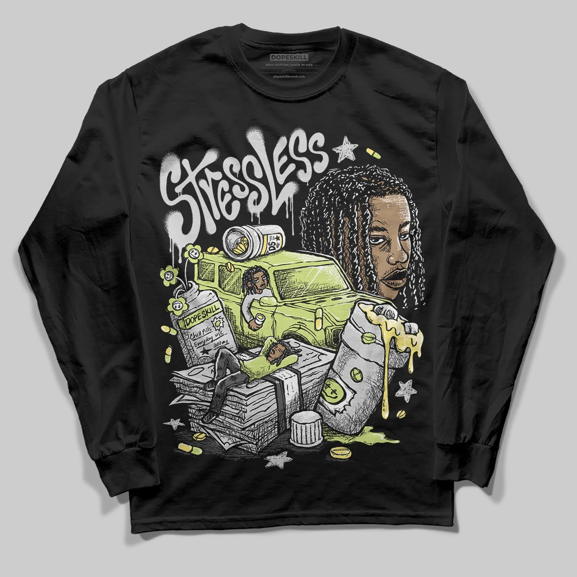 Light Lemon Twist 4s superstreetwear Long Sleeve T-Shirt Stressless Graphic