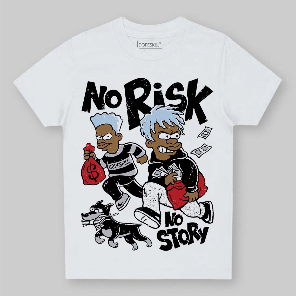 Black Metallic Reimagined 5s superstreetwear Toddler Kids T-shirt No Risk No Story Graphic