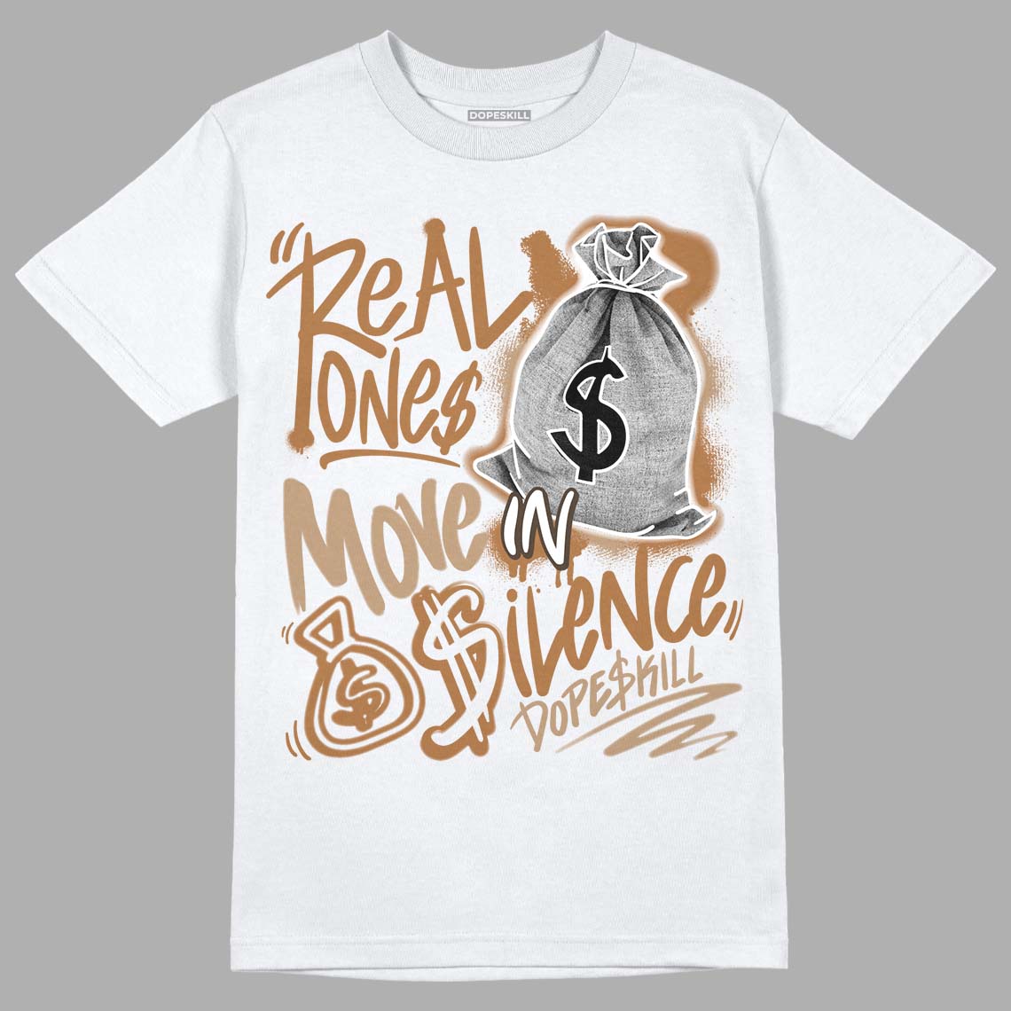 Palomino 3s superstreetwear T-Shirt Real Ones Move In Silence Graphic
