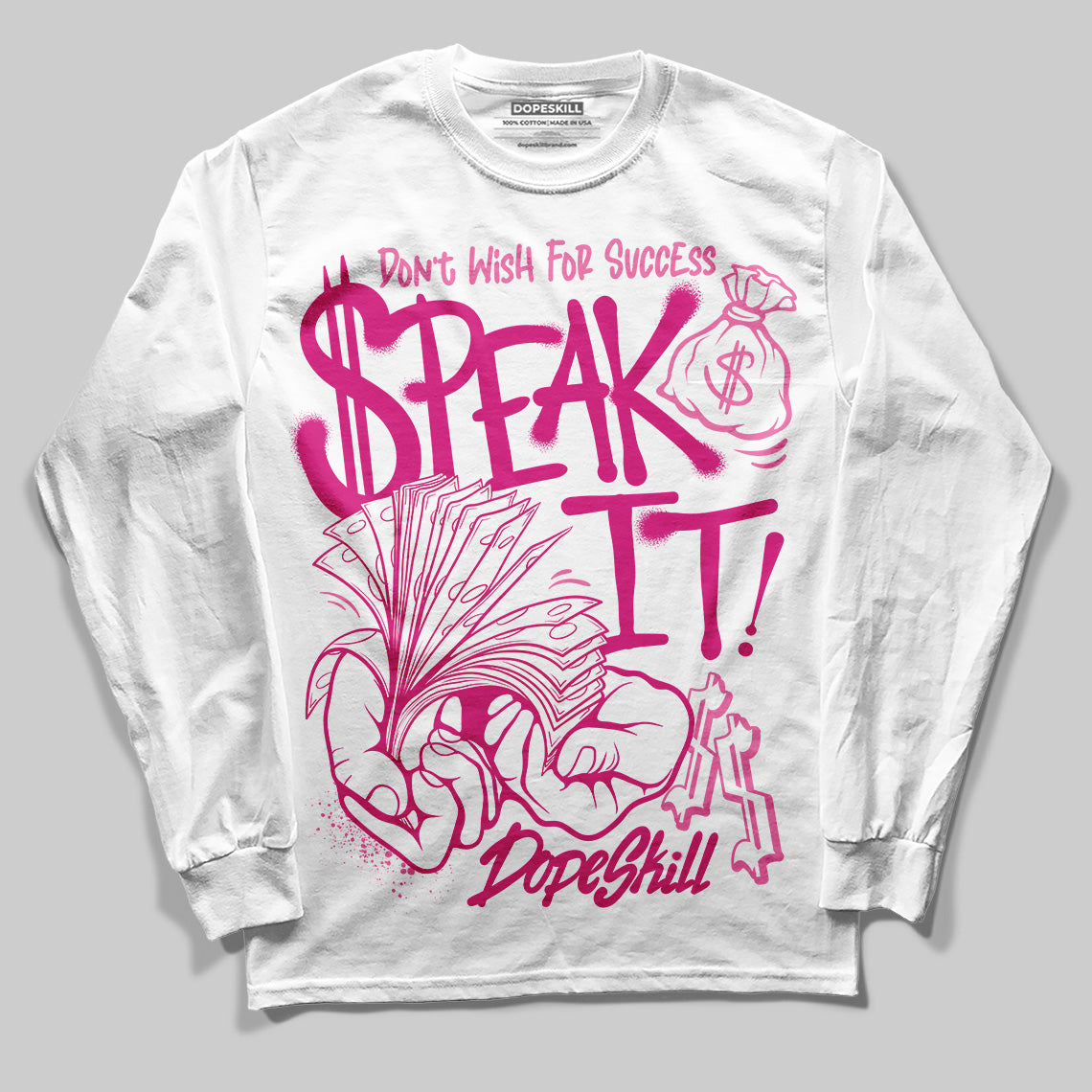 Rick RO Pink Leather Sneakers superstreetwear Long Sleeve T-Shirt Speak It Graphic