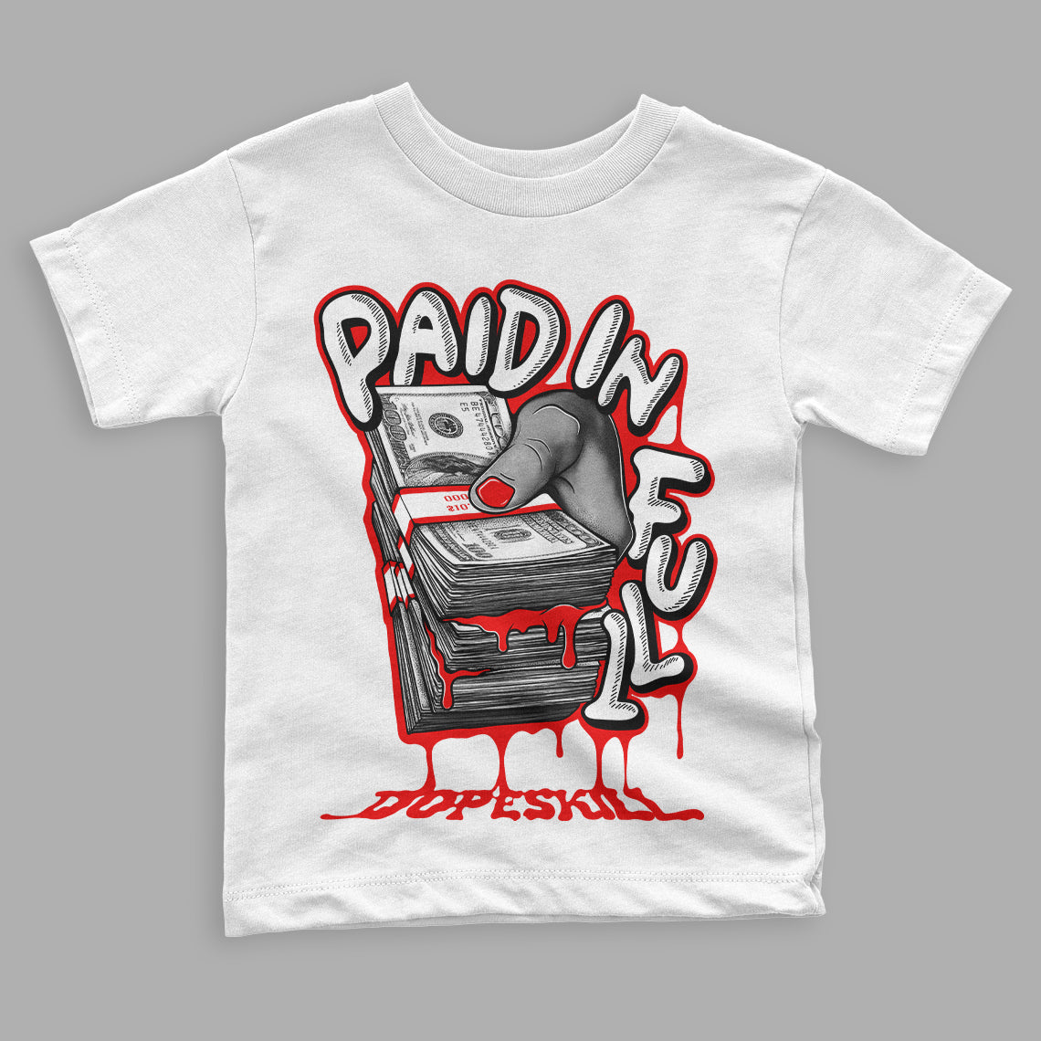 Cherry 11s  superstreetwear Toddler Kids T-shirt Paid In Full Graphic