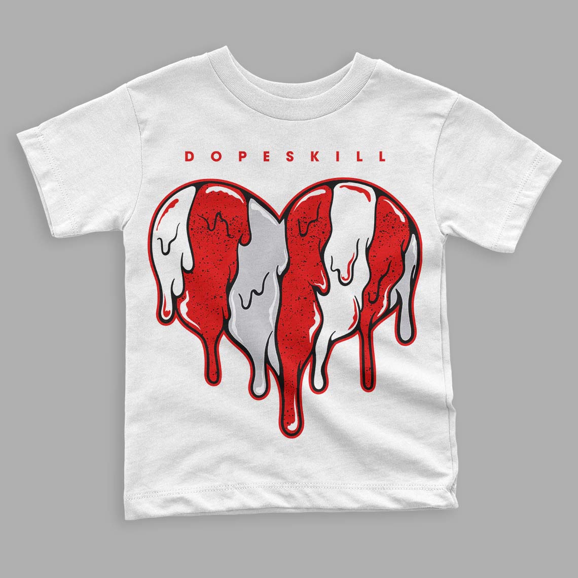 Red Cement 4S superstreetwear Toddler Kids T-shirt Slime Drip Heart Graphic