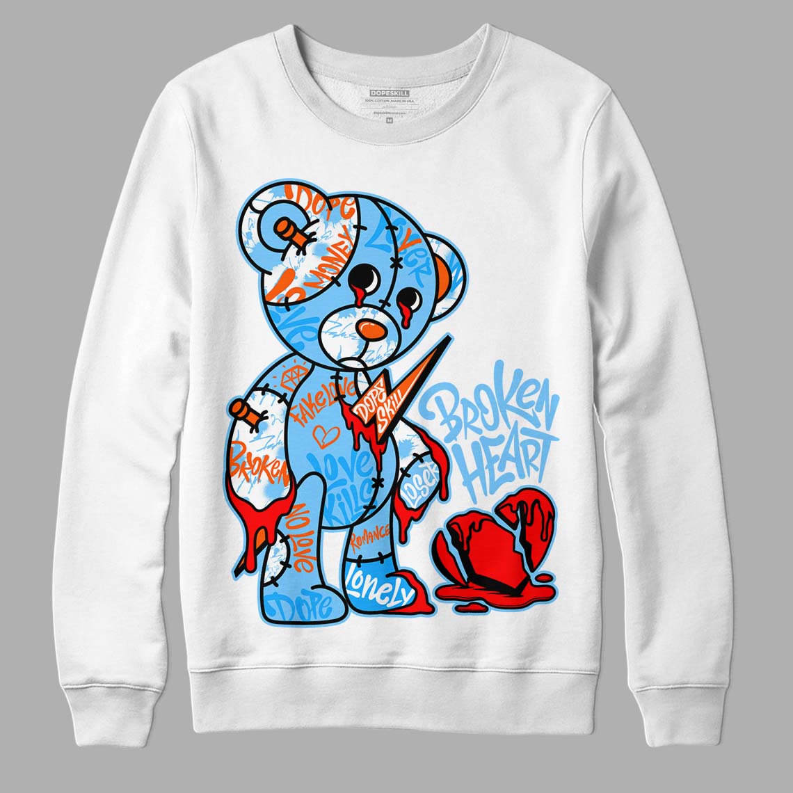 Dunk Low Futura University Blue superstreetwear Sweatshirt Broken Heart Graphic