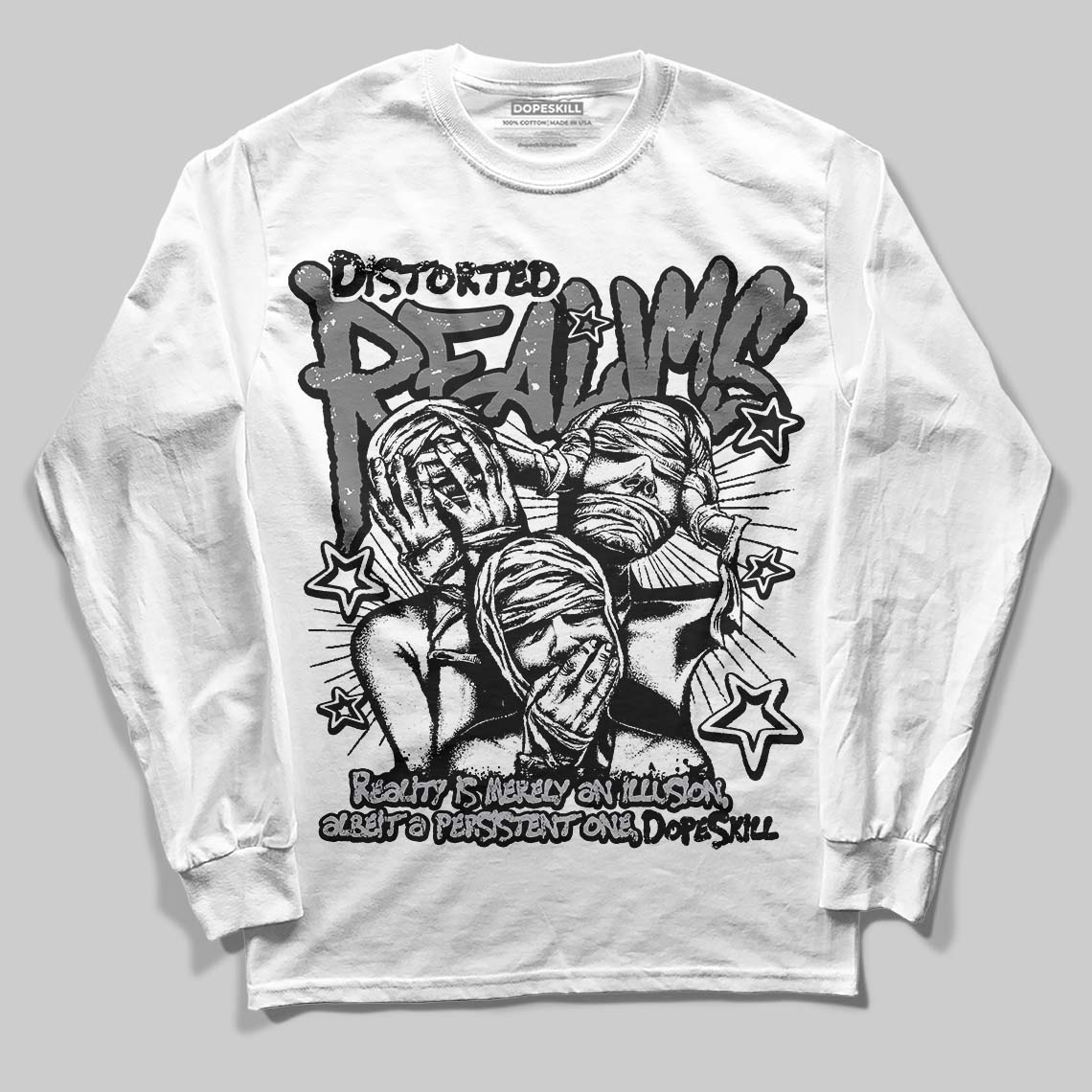 Grey Collection superstreetwear Long Sleeve T-Shirt Distorted Realms Graphic