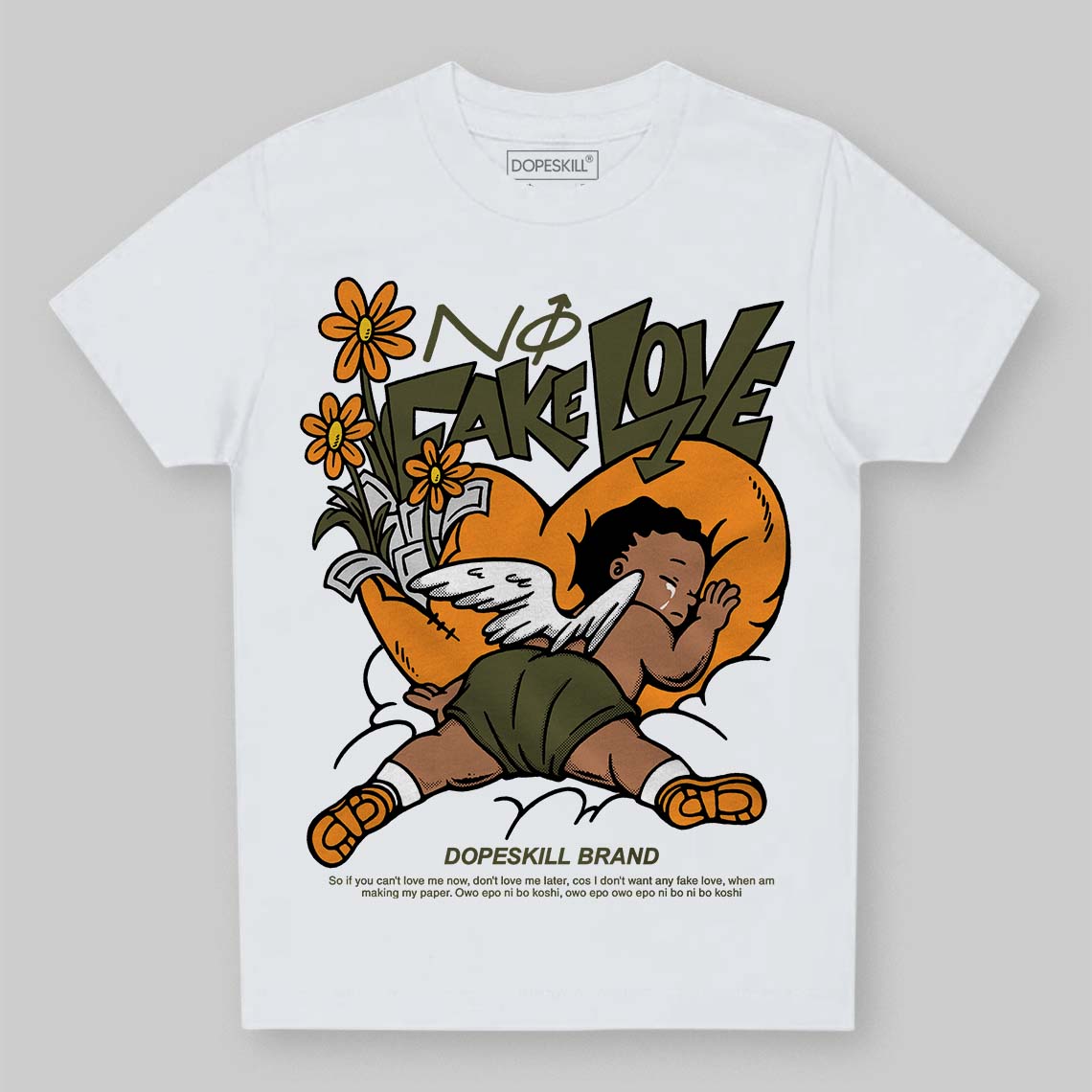 Olive 5s superstreetwear Toddler Kids T-shirt No Fake Love Graphic