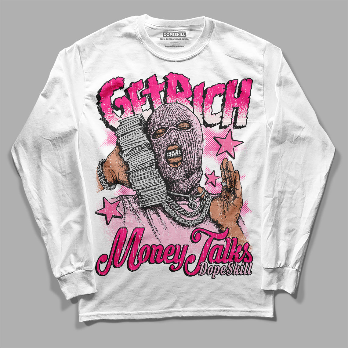 Dunk Low Pink Foam superstreetwear Long Sleeve T-Shirt Get Rich Graphic