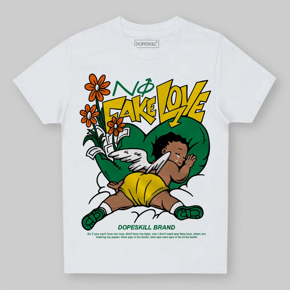 Green Collection superstreetwear Toddler Kids T-shirt No Fake Love Graphic