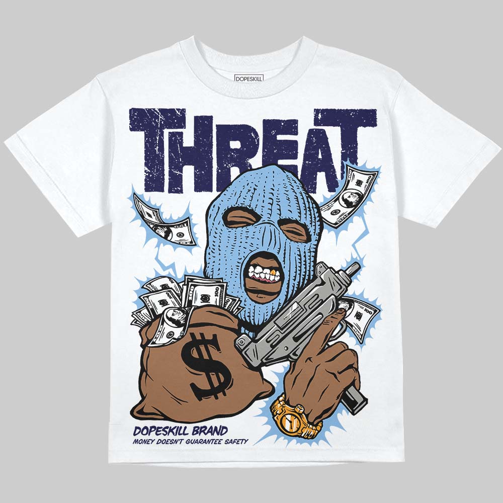 University Blue 6s superstreetwear Oversize Print T-Shirt Under Threat Graphic