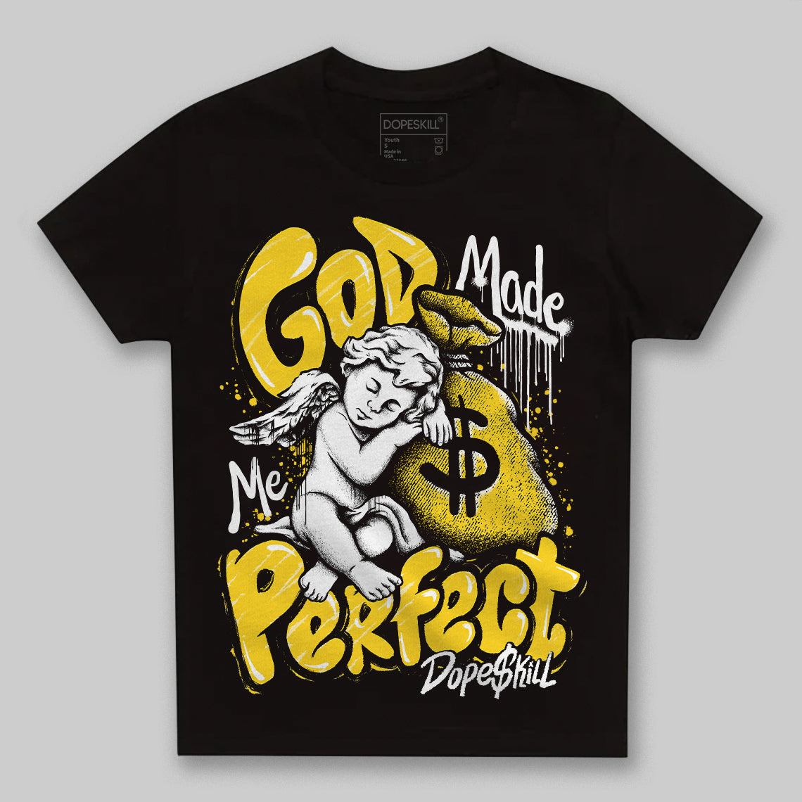 Black Tour Yellow AJ 4 Thunder superstreetwear Toddler Kids T-shirt God Made Me Perfect Graphic