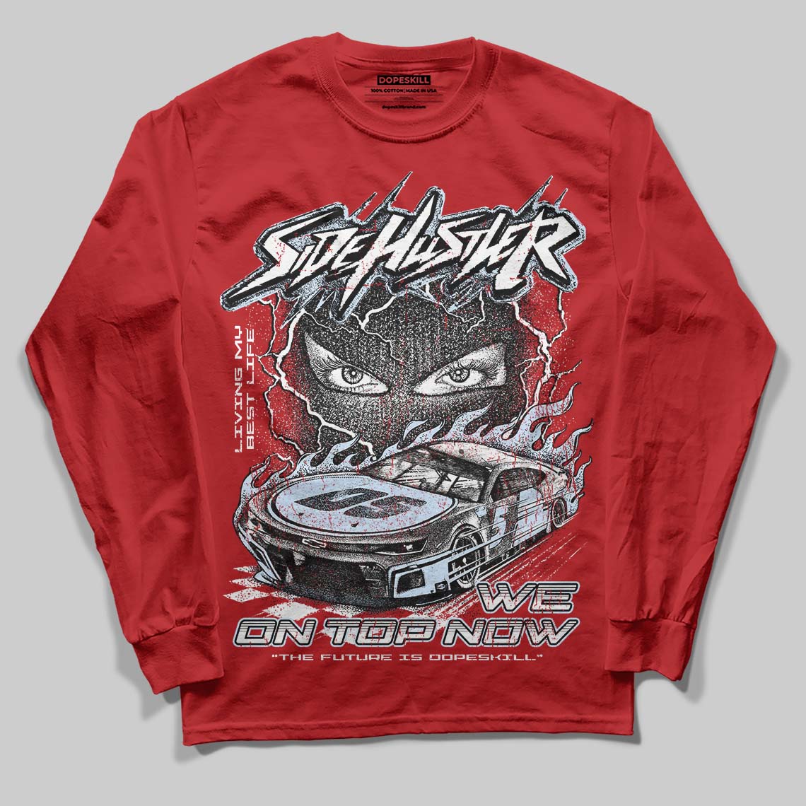 Cherry 11s superstreetwear Long Sleeve T-Shirt New Side Hustler Graphic