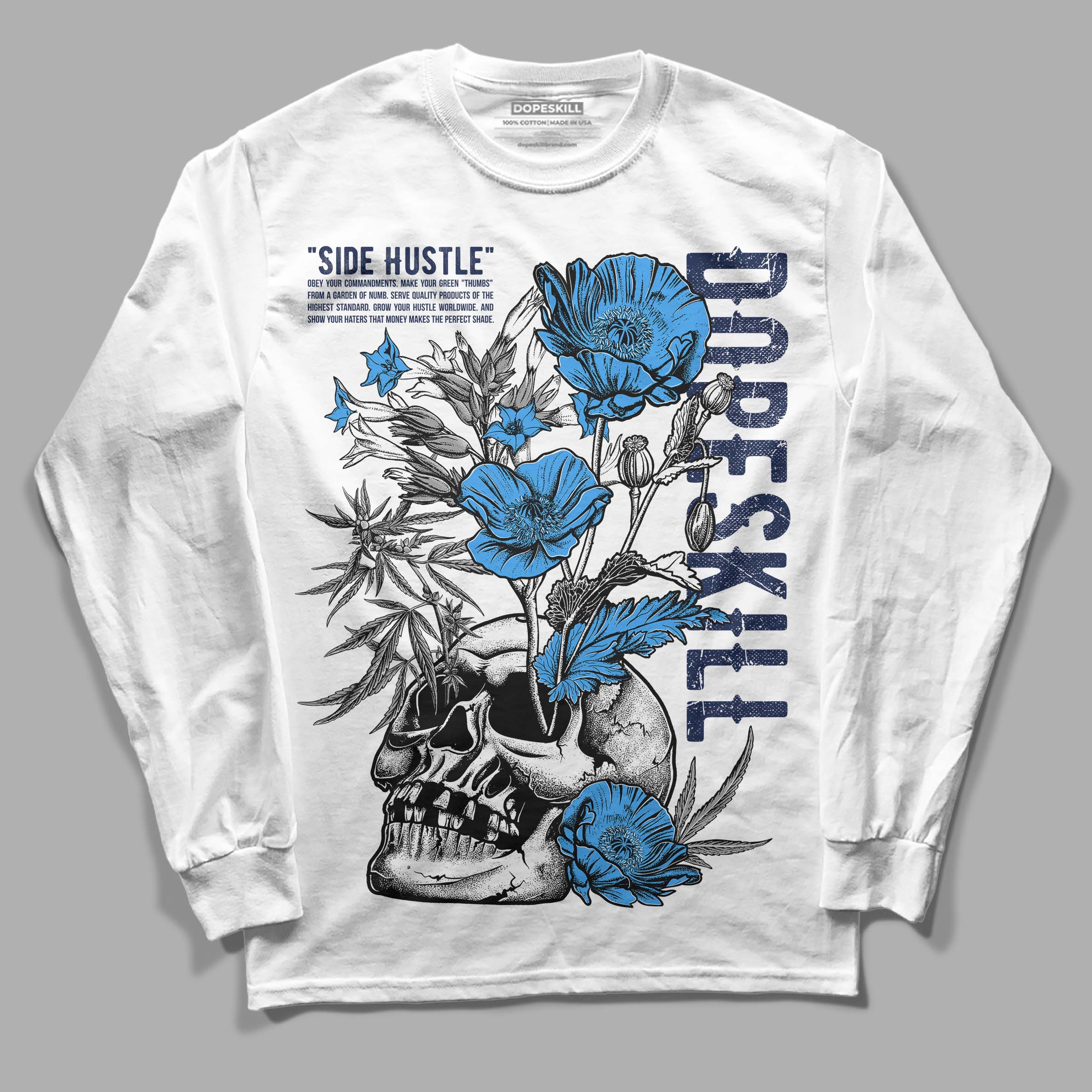 Midnight Navy 3s superstreetwear Long Sleeve T-Shirt Side Hustle Graphic