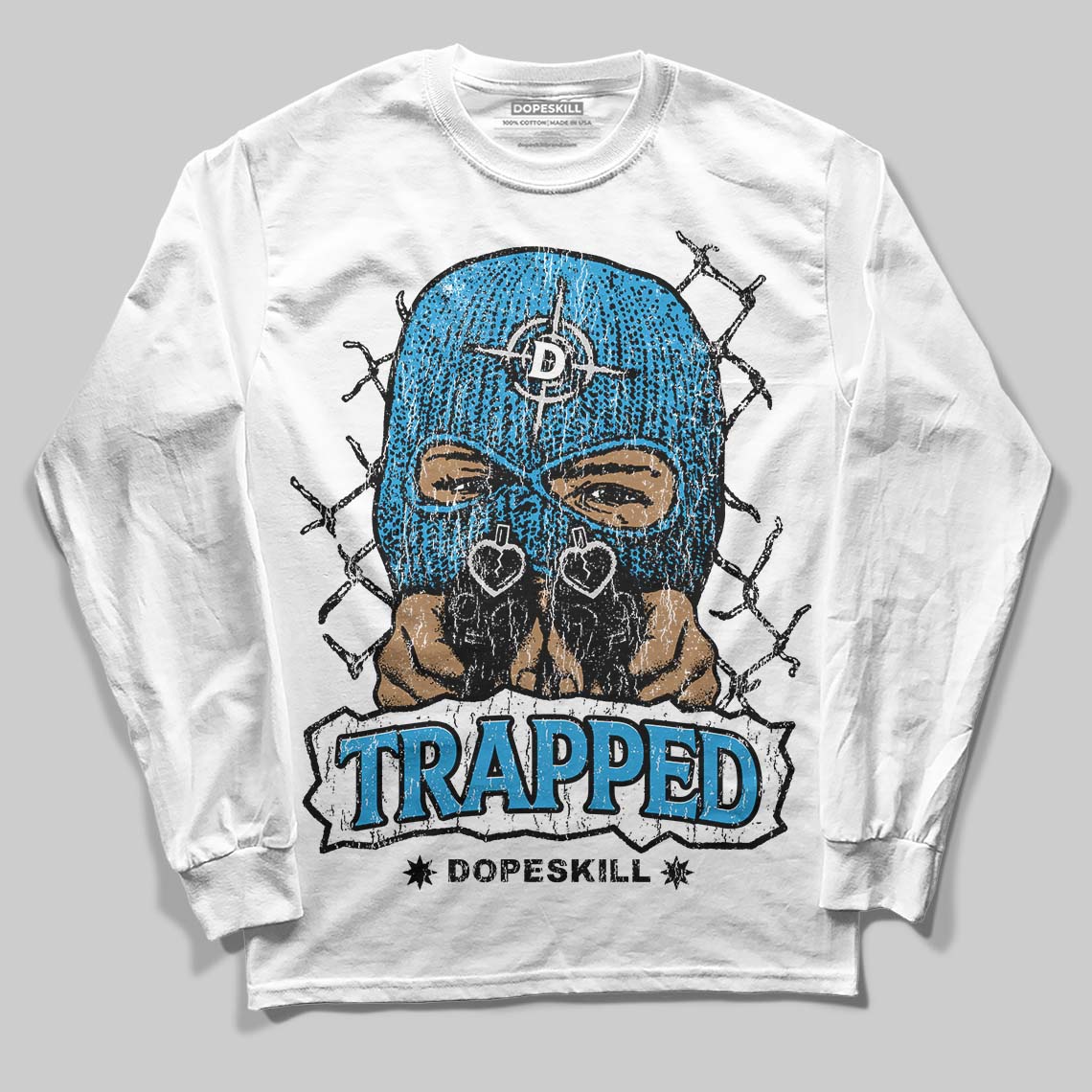 Military Blue 4s superstreetwear Long Sleeve T-Shirt New Trapped Graphic