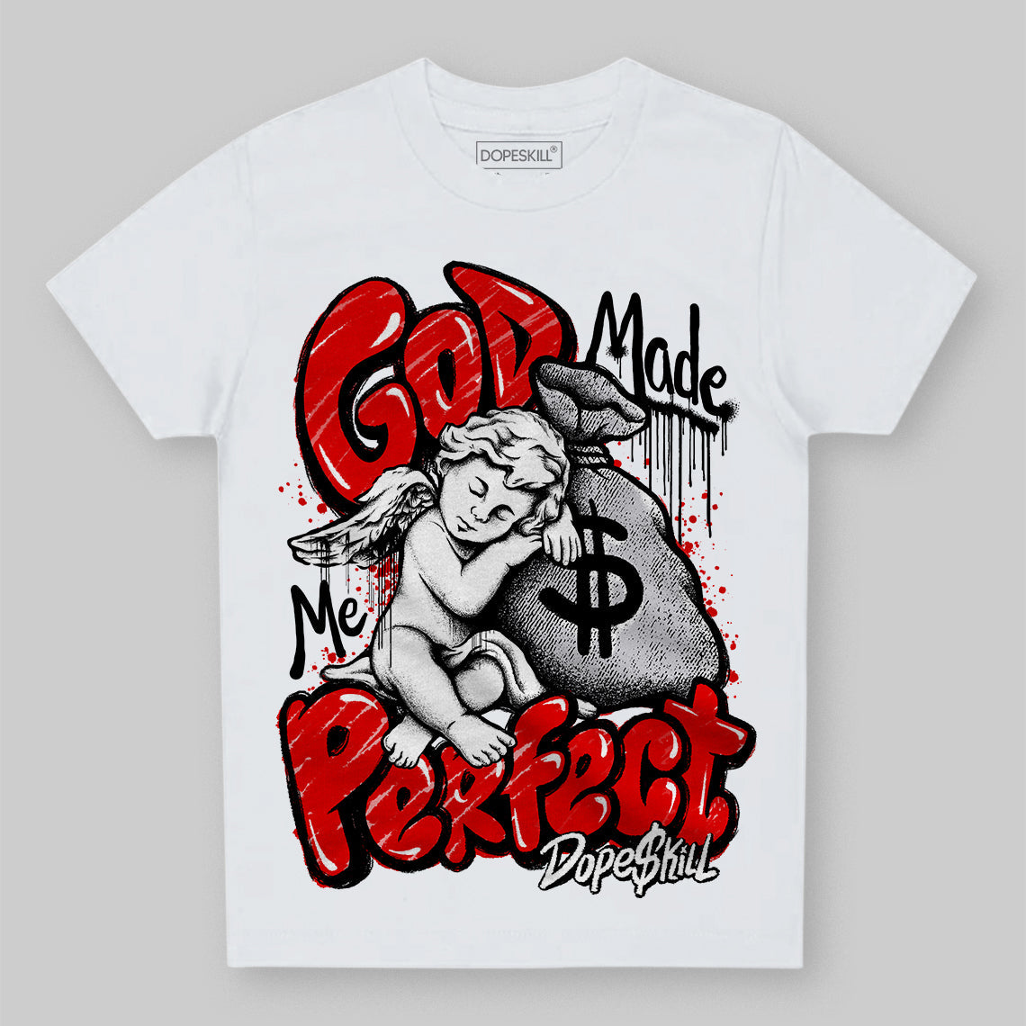 Red Cement 4S superstreetwear Toddler Kids T-shirt God Made Me Perfect Graphic